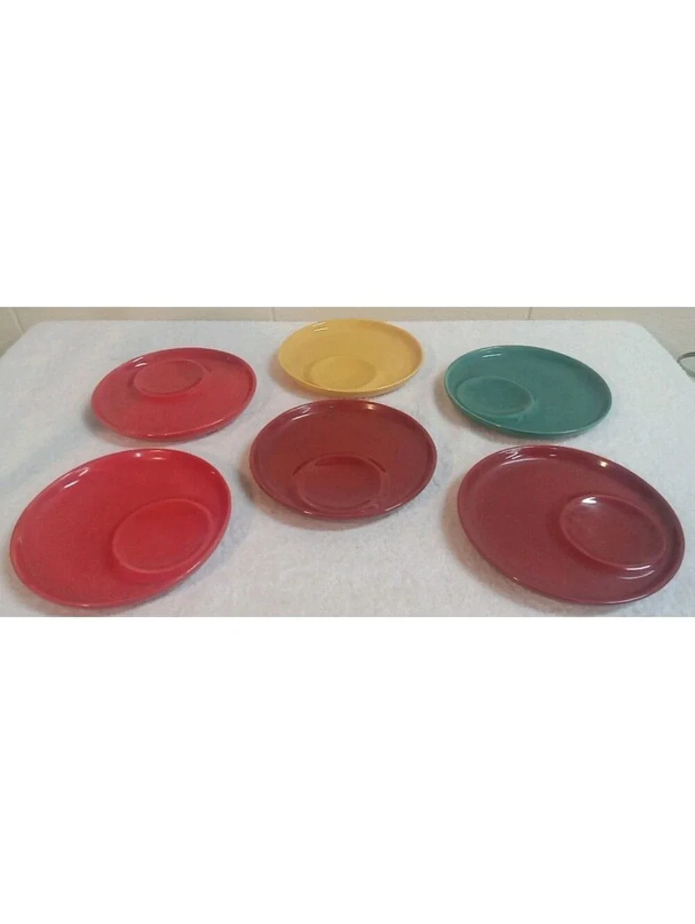 Set Of 6 Culinary Arts Mariachi Assorted Colored Small Plates With Dip Section